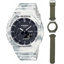 Montre CASIO G-SHOCK Mod. OAK - ALPINE CAMO SERIE Special Edt. SNOW CAMOUFLAGE + Extra Case & Strap ***Special Price*** GAE-2100