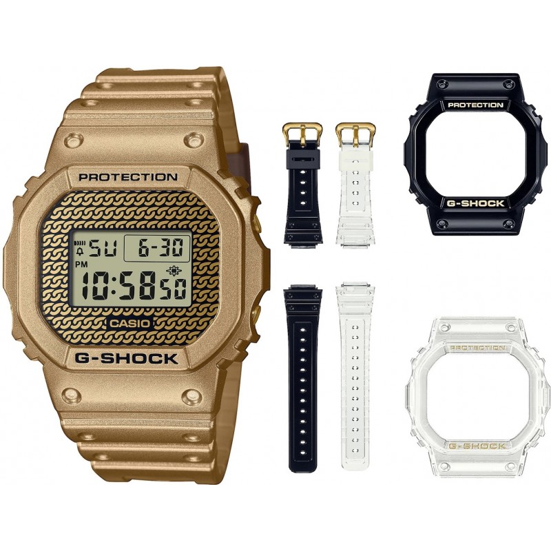 Montre CASIO G-SHOCK Mod. THE ORIGIN - GOLD CHAIN Limited Edt. Special Pack + 2 Extra straps + 2 Extra Bezels ***SPECIAL PRICE**